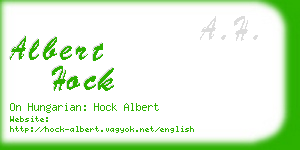 albert hock business card